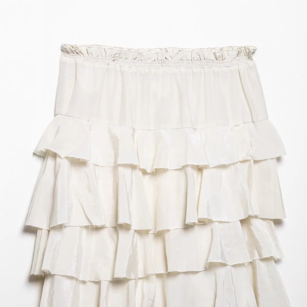 Women's Tiered-ribbon Decorated Cake-style Midi Skirt