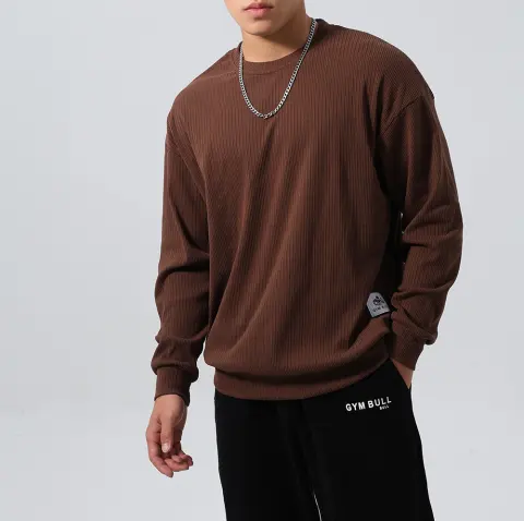 Mens Jacquard Striped Sports Hoodie with a Relaxed Fit