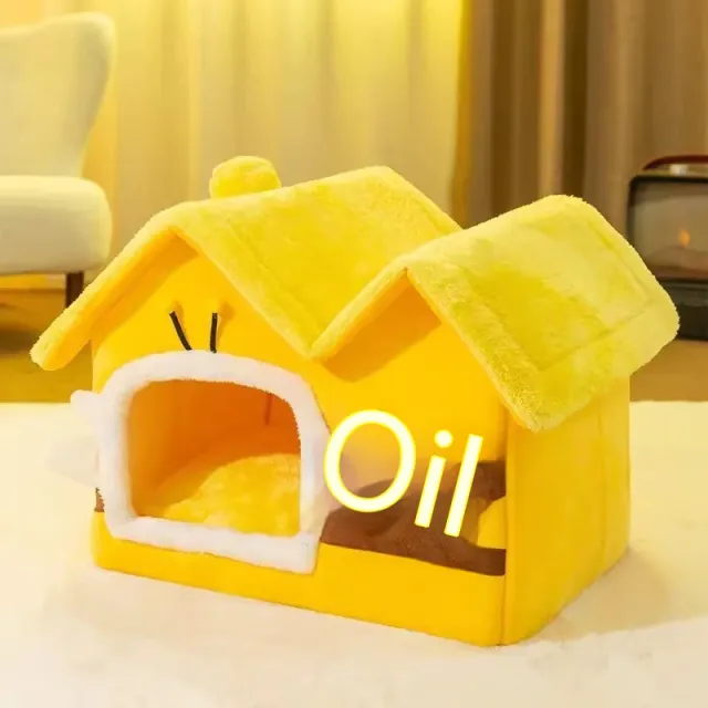 Autumn And Winter Closed Warm Cat Bed Kennel Pet Supplies Bee Double Top Nest - Shop at LoveMi