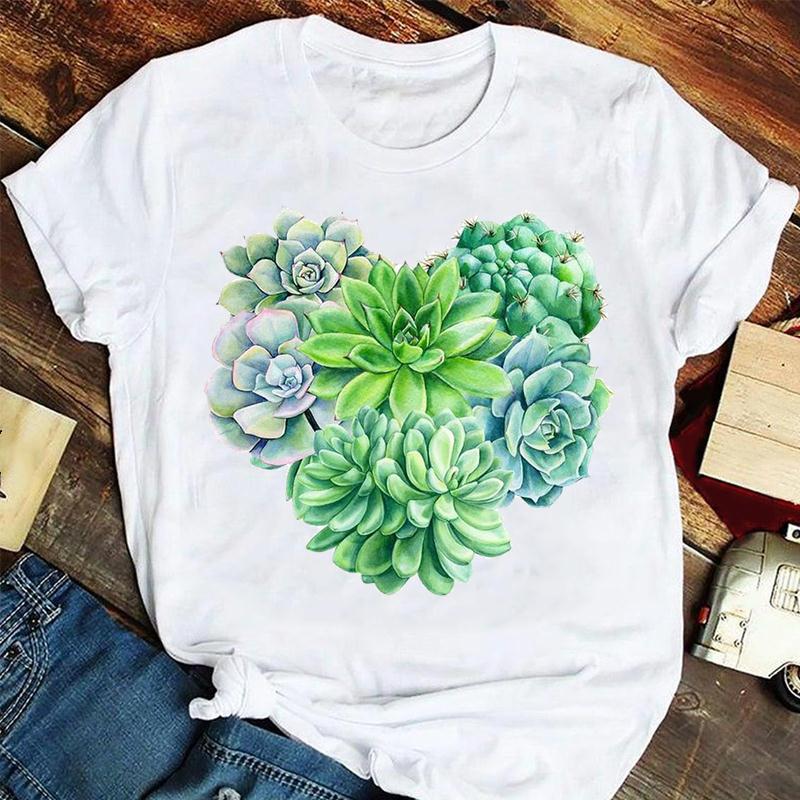Women's Short-sleeved Loose T-shirt Hot Air Balloon Printing