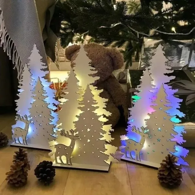 Creative Christmas Decorative Wooden Crafts Warm Lamp - Shop at LoveMi