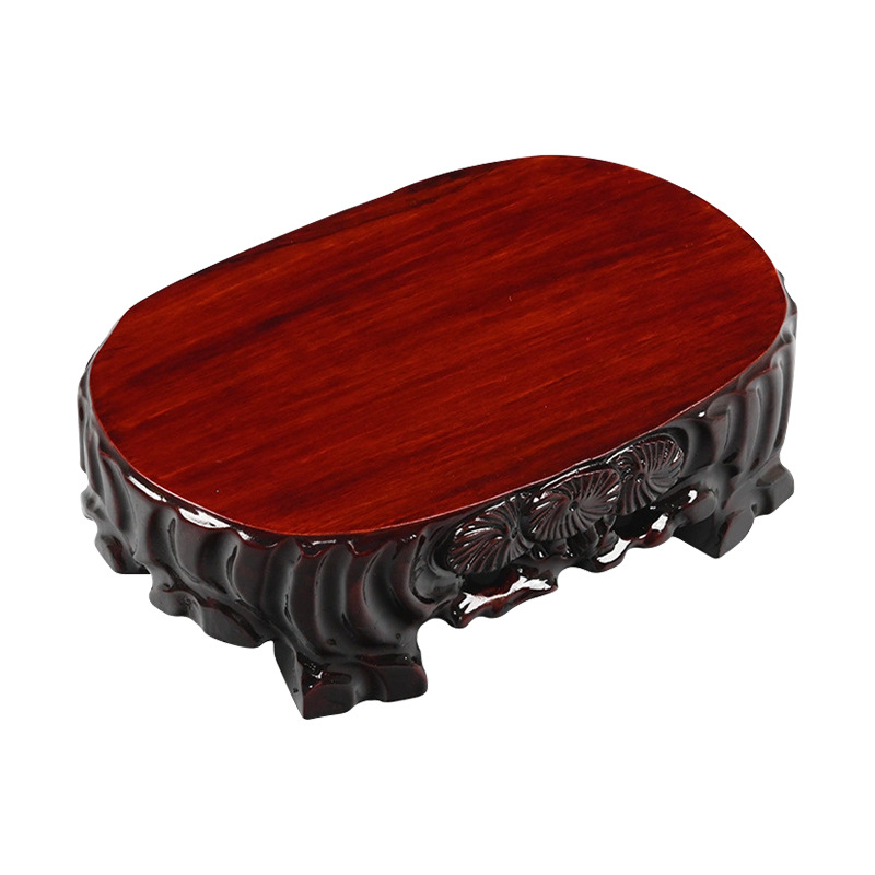 Wooden Base, Redwood And Rare Stone Handicraft Ornament