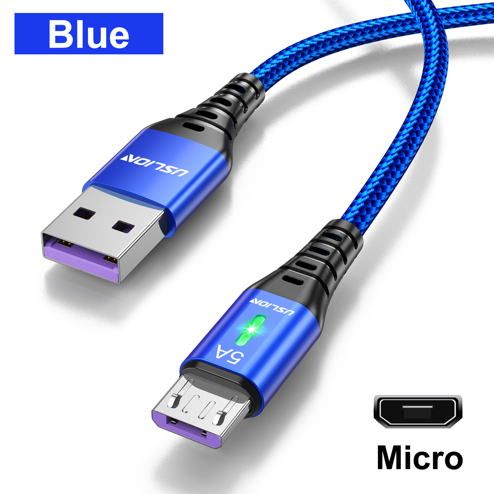 Braided Data Cable With Light For Android