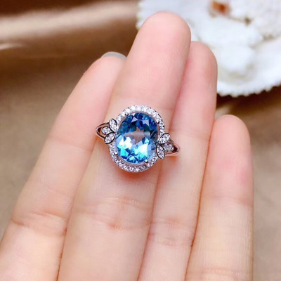 Title 5, Womens Small Flower Sapphire Diamond Ring, an ...