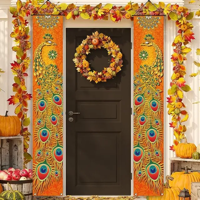 Indian Peacock Festival Decorative Door Curtain Nutcracker Soldier Couplet Peacock B Style - Shop at LoveMi