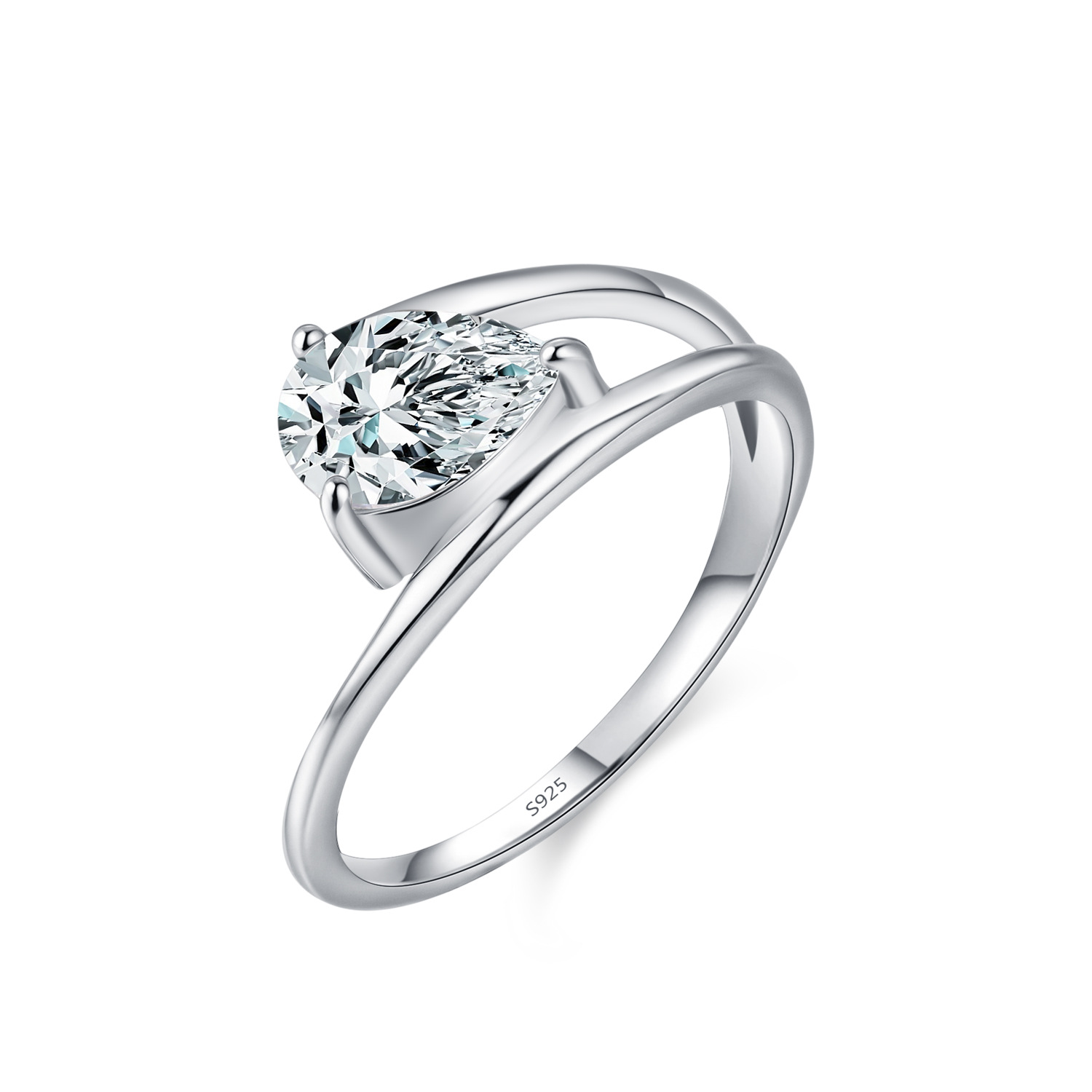 Sterling Silver Water Drop Ring, picture 3 of 3