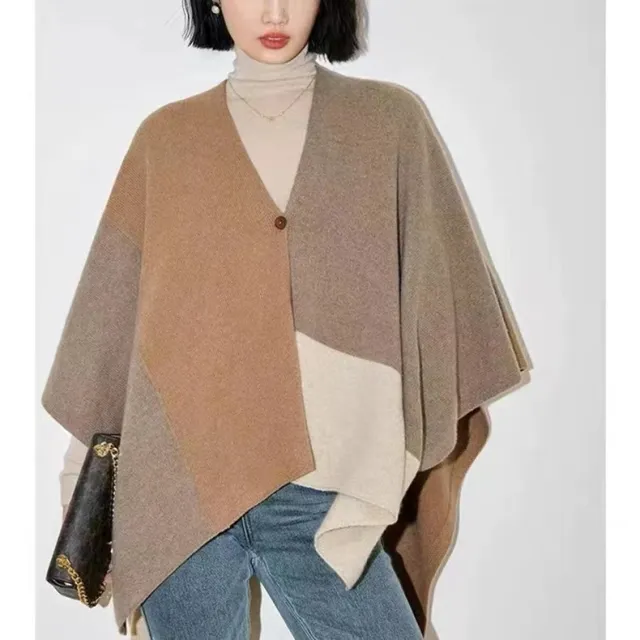 Cashmere Color Matching Talma Shoulder And Neck Protection All match Inlaid Cashmere Color Matching - Shop at LoveMi