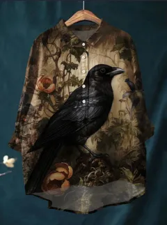 Round Neck Shirt Vintage Printed Shirt - 24Style - View 1