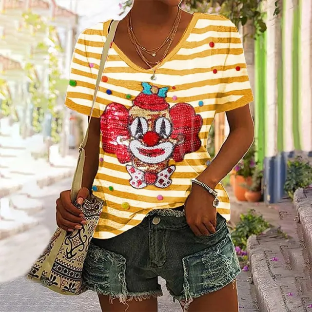 Ladies New V neck Short sleeved Top Style A M - Shop at LoveMi