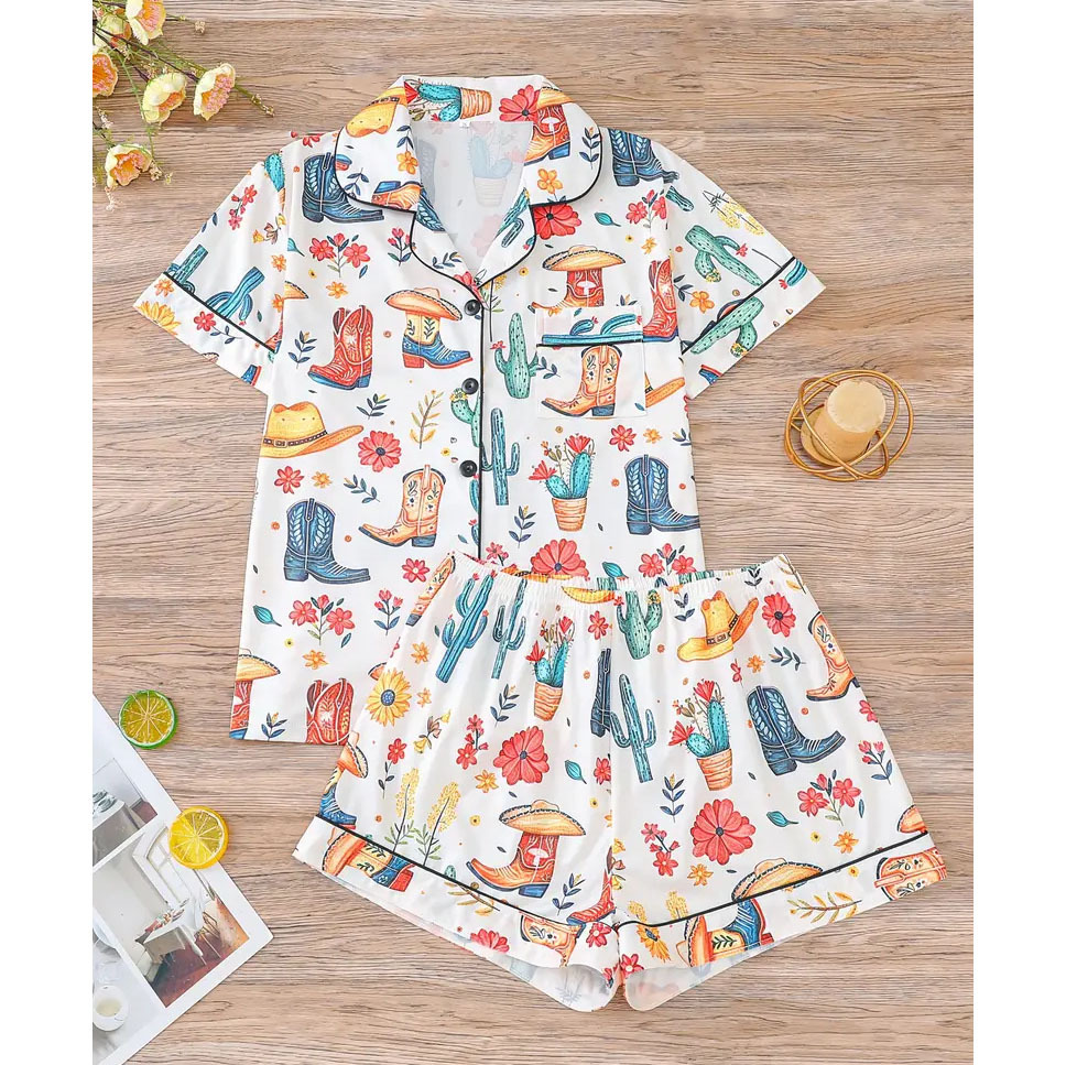 Fashion Casual Cartoon Monkey Printing Homewear Suit