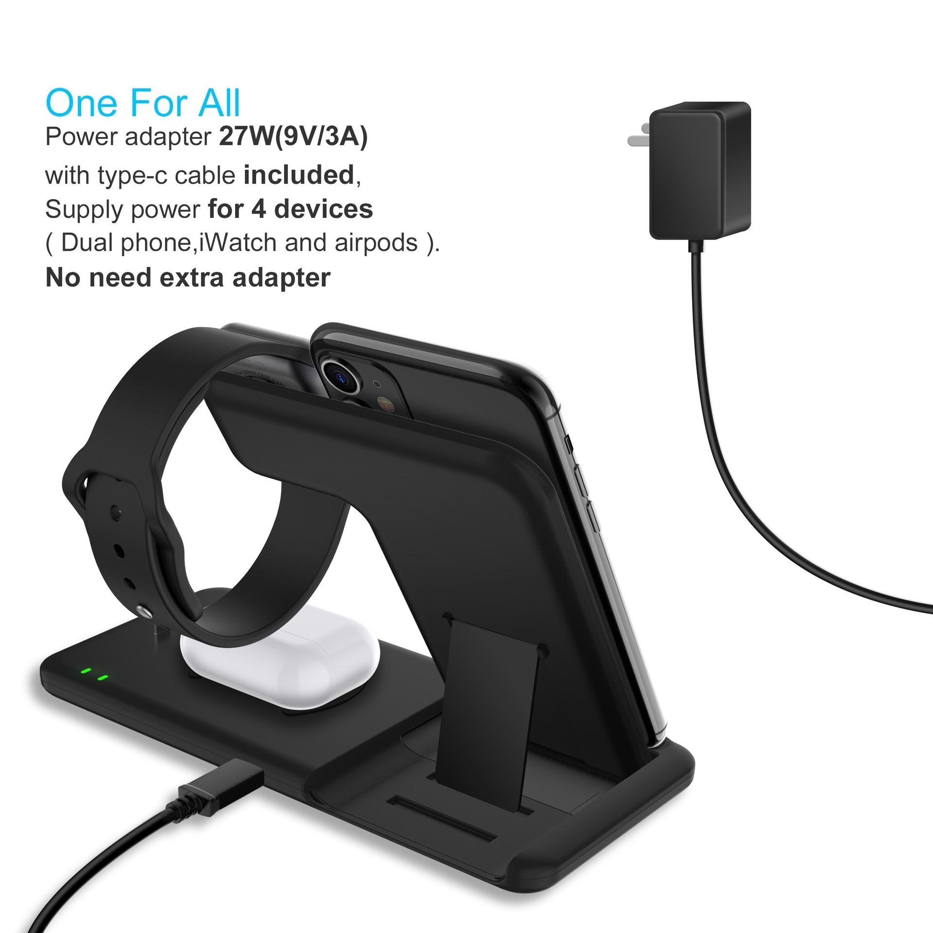 Title 3, Universal Four-in-One Wireless Charging Stand C...