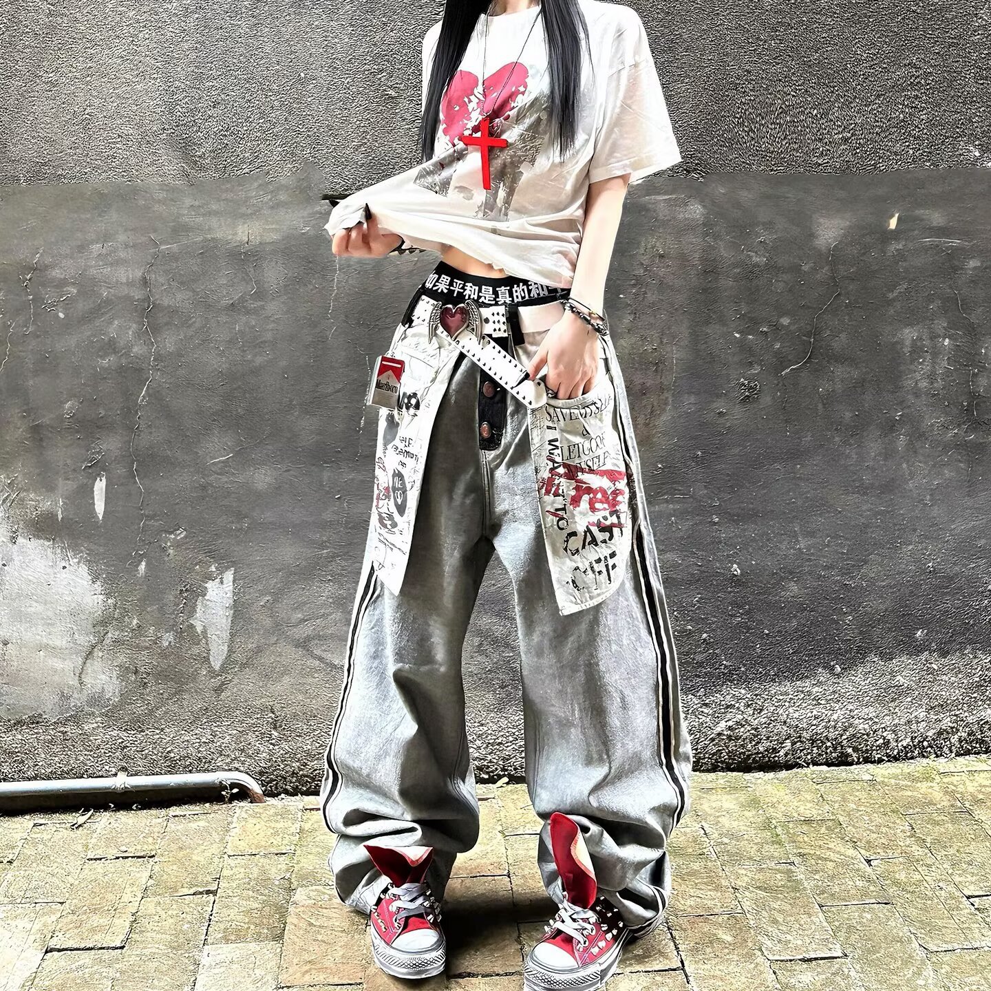 Loose Casual Denim Jeans With A Punk Edgeperfect For A Tomboy Or Edgy Cowgirl Look