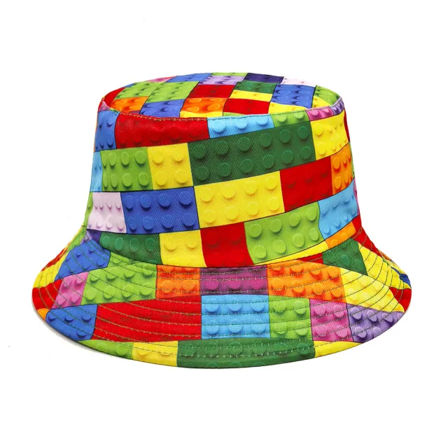 Building Block Pattern Printing Bucket Hat Building Blocks - Shop at LoveMi