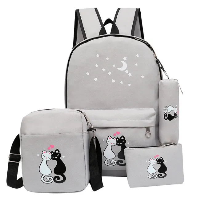 Children's Cartoon Cute Canvas Bag Gray - Shop at LoveMi