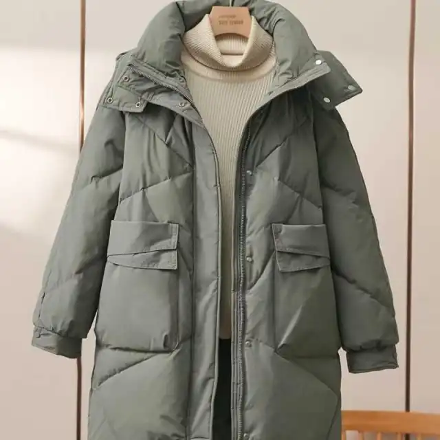 Women's Mid length Cotton padded Coat Thickened Warm Plus Size Coat Gray - Shop at LoveMi