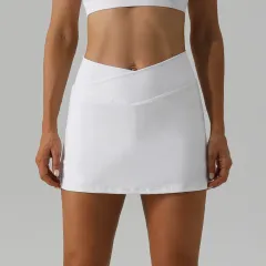 Slim Fit Yoga Skirt Breathable Mini Running Fitness - White - View 1