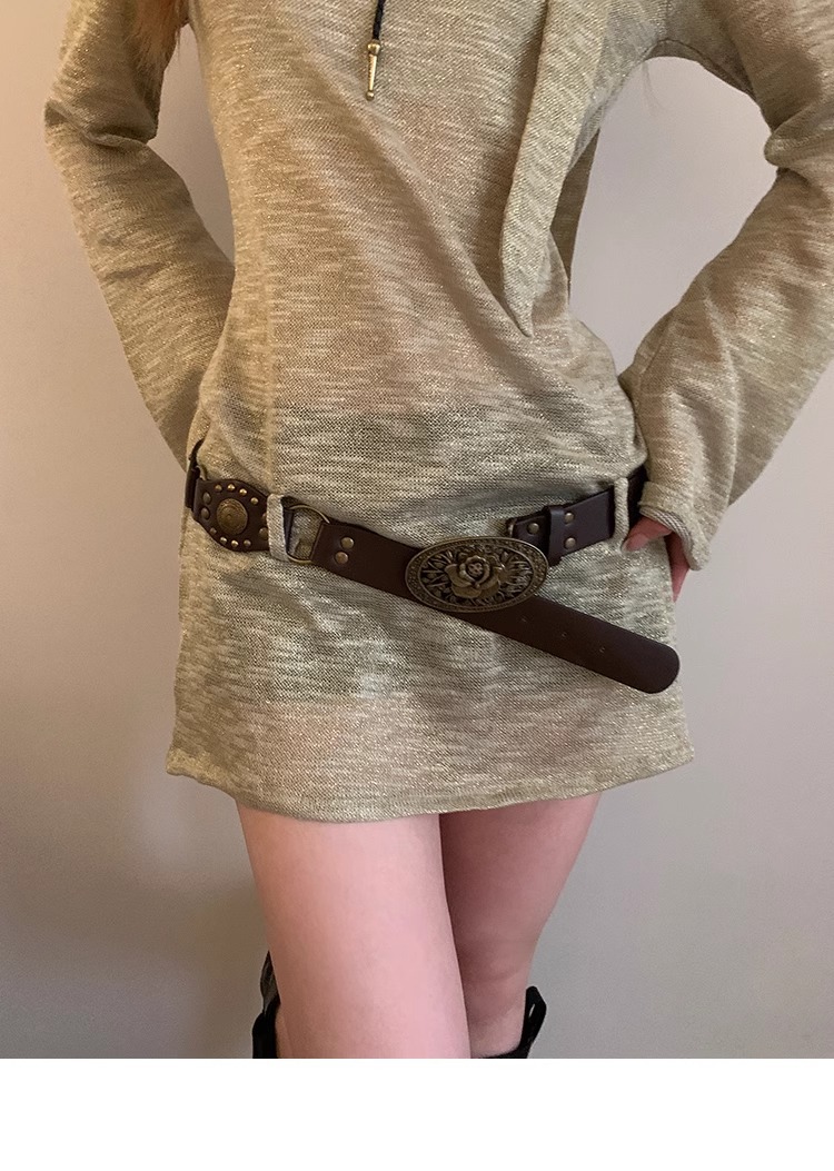 Vintage Style Boho Belt with Flower Design