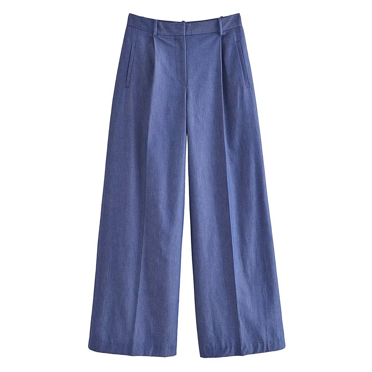 Double Pocket Cropped Coat Top High Waist Wide Leg Pants Suit Pants - Shop at LoveMi