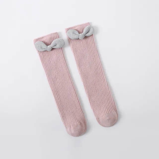 Girls Casual Fashion Long Tube Solid Color Socks Pink - Shop at LoveMi