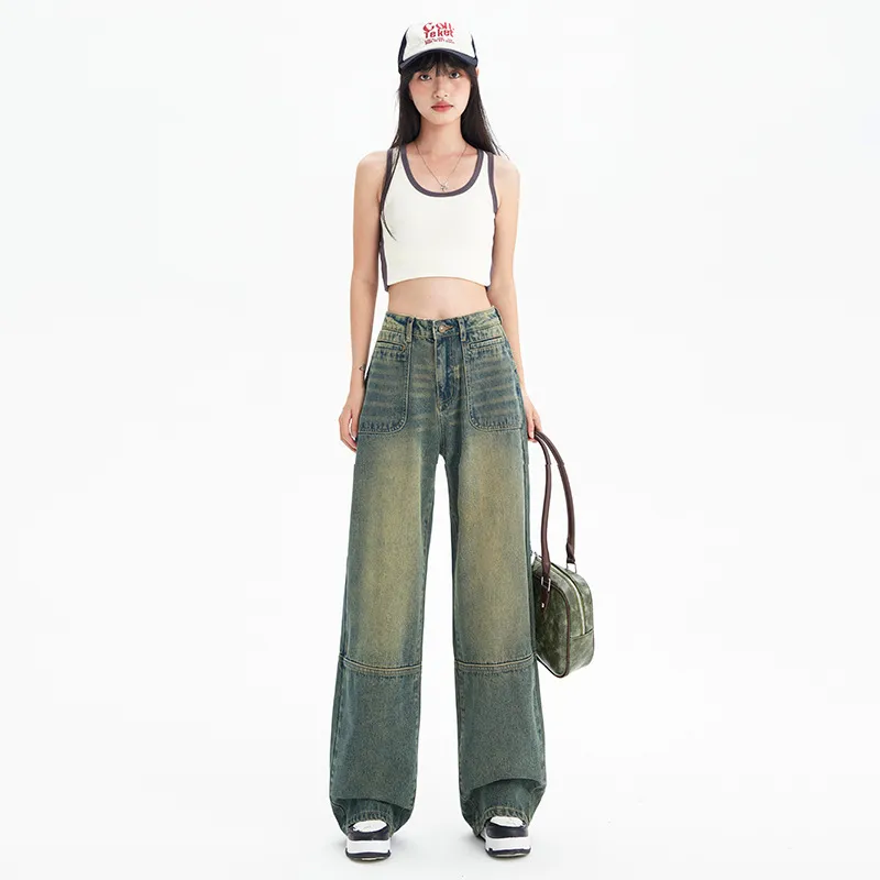 Fashion American Stitching Jeans For Women - Lengthened-Xs