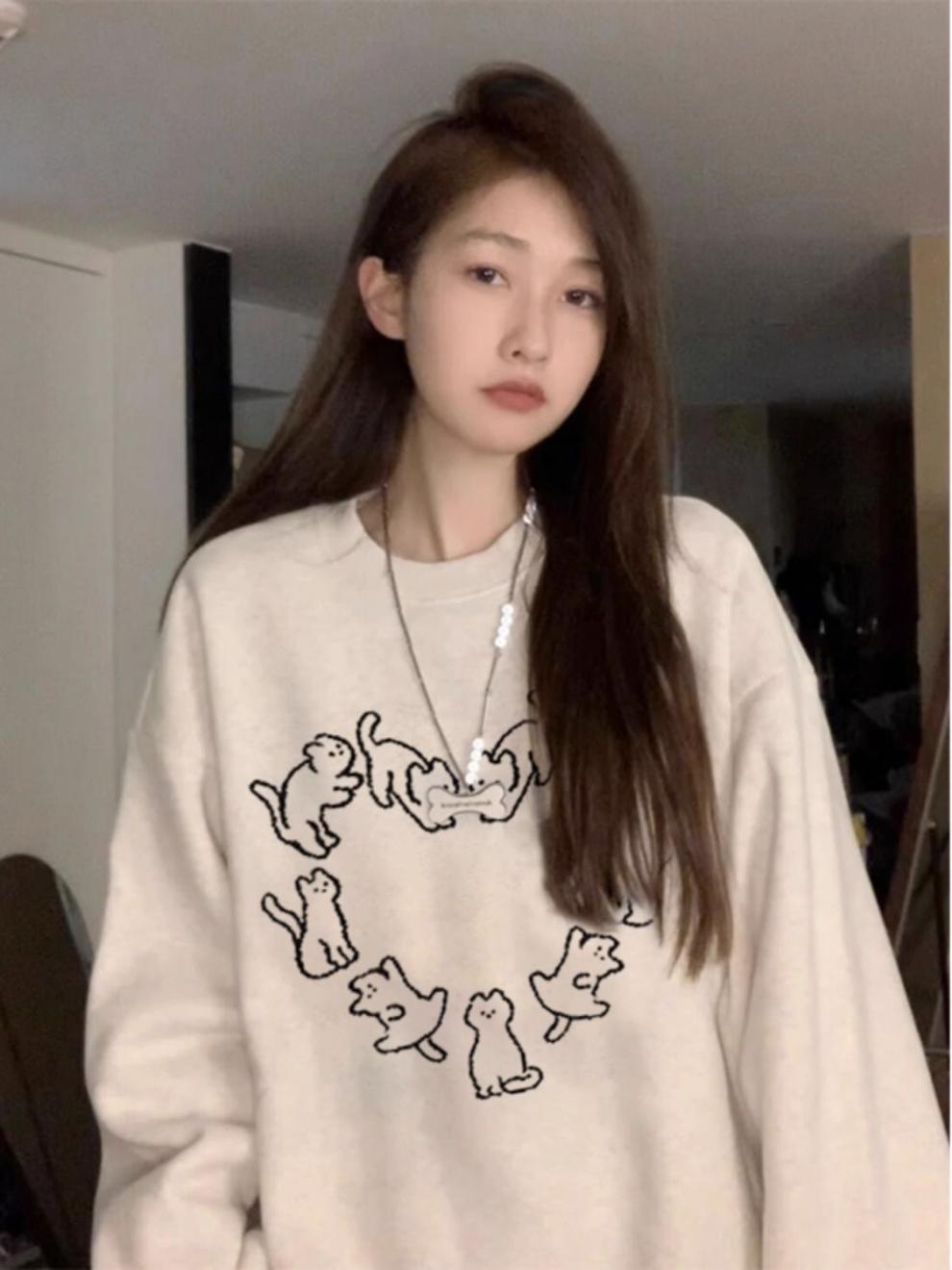 Loose Slimming Casual All-match Round Neck Sweater