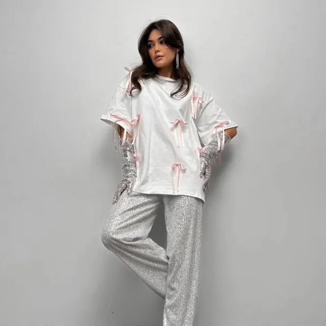 Bow Bandage Unique Design Short Sleeve White Zy3457 - Shop at LoveMi