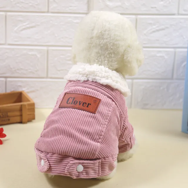 Pet Bichon Pomeranian Small Puppy Warm Thickened Winter Clothes Pink - Shop at LoveMi