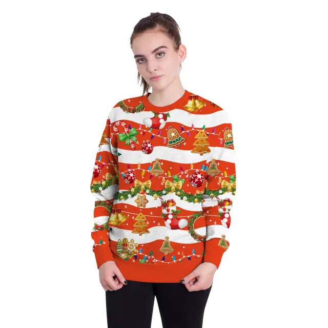 Women's Christmas 3D Digital Printed Pullover Sweatshirt Swys028 S - Shop at LoveMi
