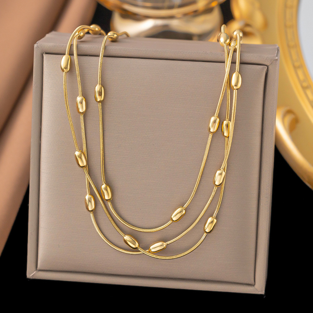 Multi-layer Necklace Titanium Steel Bracelet Double Ornaments