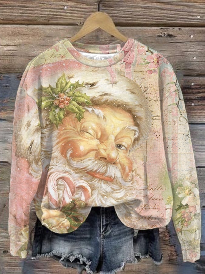 Title 4, Printed New Loose Christmas Tree Pullover Men