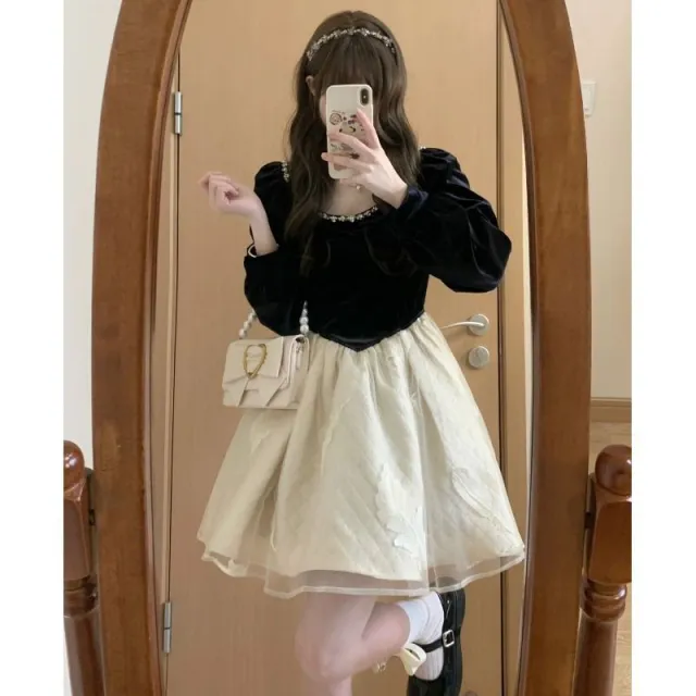 Womens French style Black Long sleeve Dress Black - Shop at LoveMi