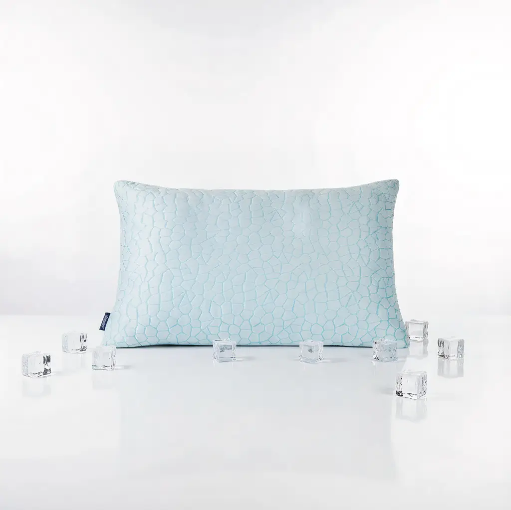 Memory Foam Fabric With A Stone Patterned Cooling Texture Blue Crumb Sponge Pillow