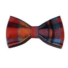 Blue Background Velvet Plaid Pet Dog Collar Alloy Buckle - Bow - View 1