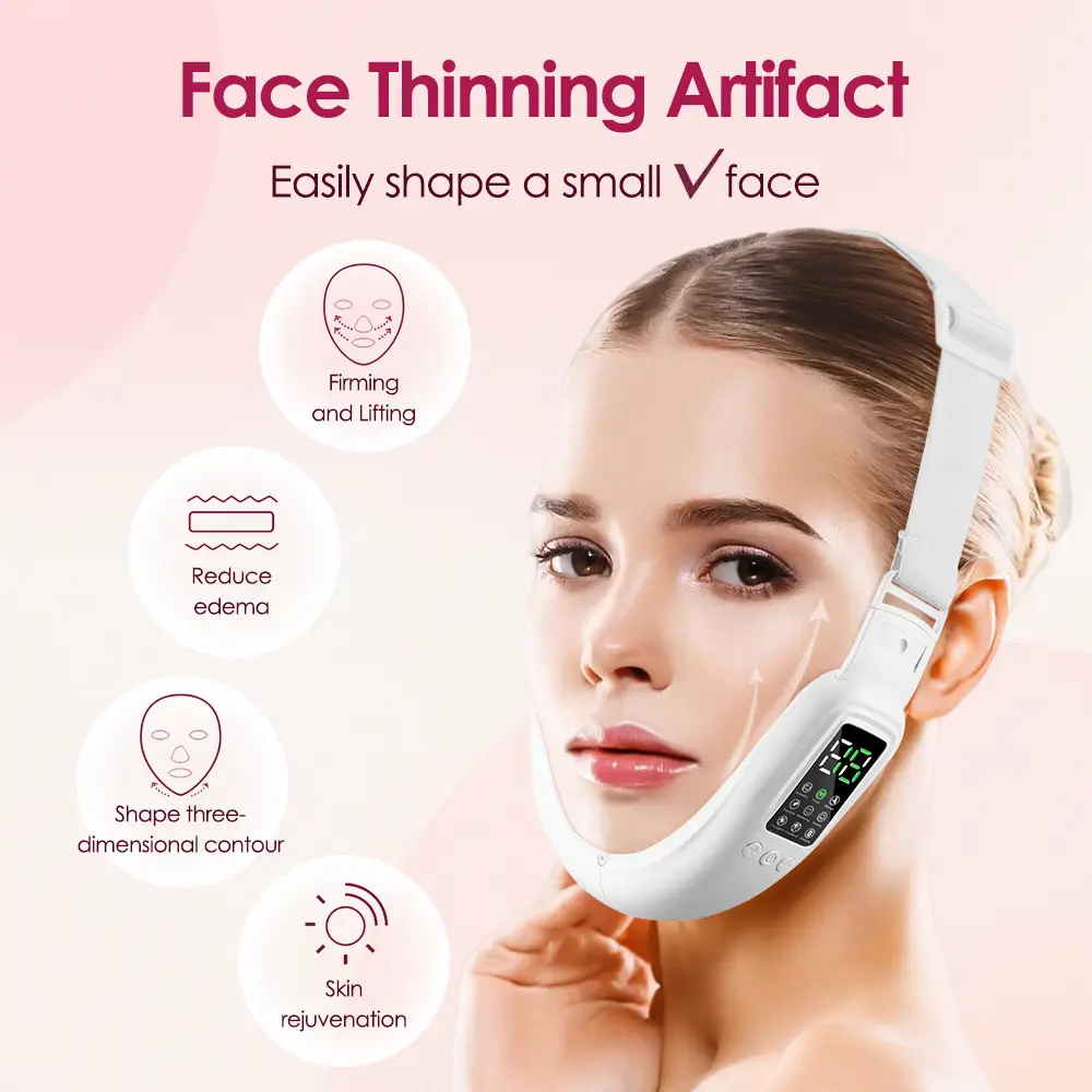 V15 Gear Heating Model Facial Lifting And Tightening Double Chin Micro Current Face Slimming Device