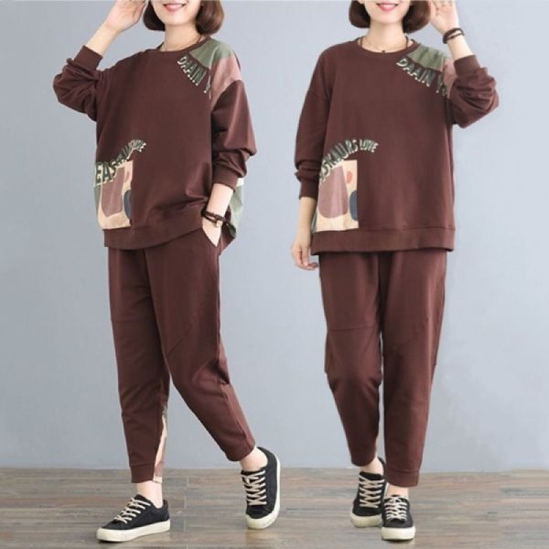Leisure Sports Loose Long Sleeve Trousers Suit