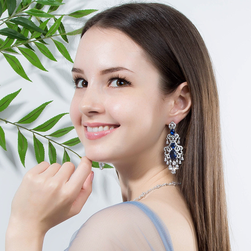 Women's Fashion Micro Inlaid Zircon Exaggerated Earrings