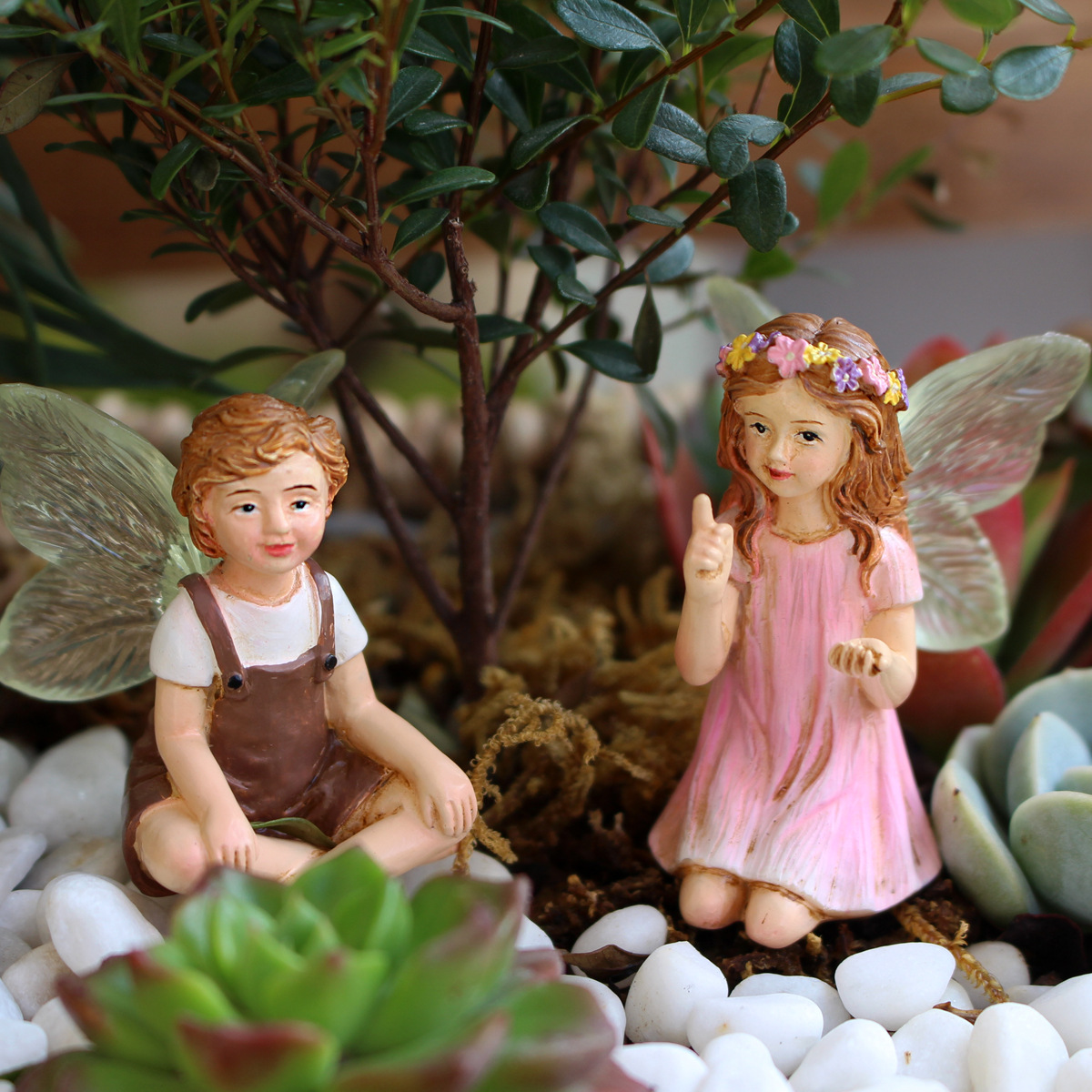 Resin Fairy Figurine Set of 2, picture 2 of 6