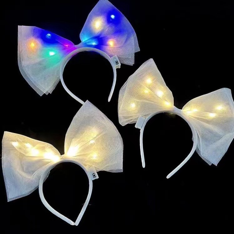 Mesh Big Bow Headband White