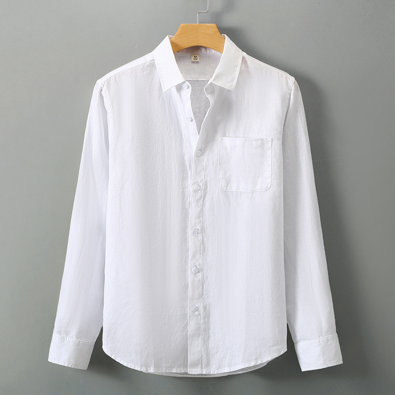 Loose-Fit Linen Long-Sleeve Shirt, picture 3 of 8