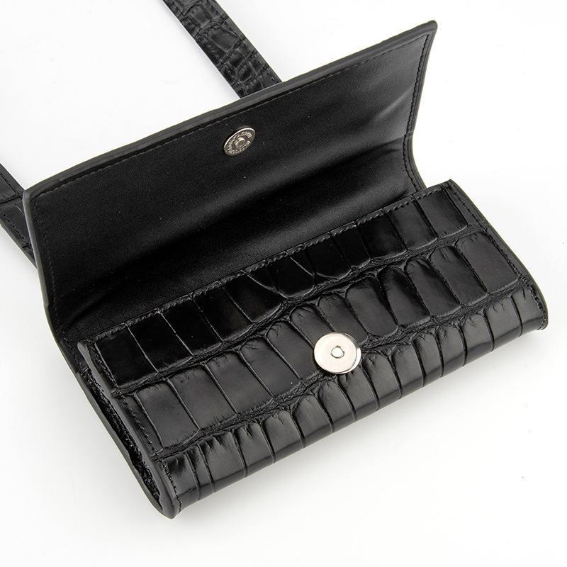 Crocodile-Pattern Leather Waist Bag, picture 2 of 3