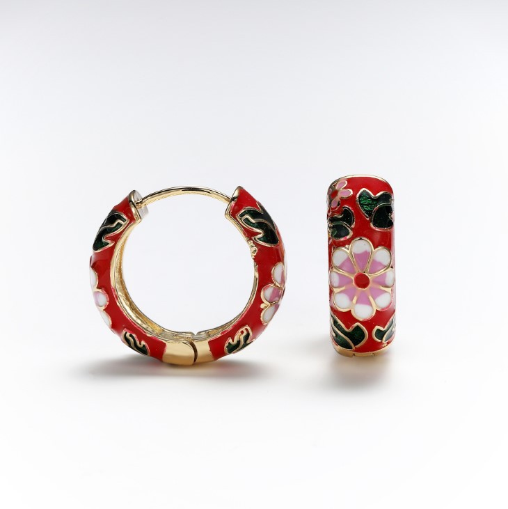 South Korea Retro Fashion Enamel Earrings Personality