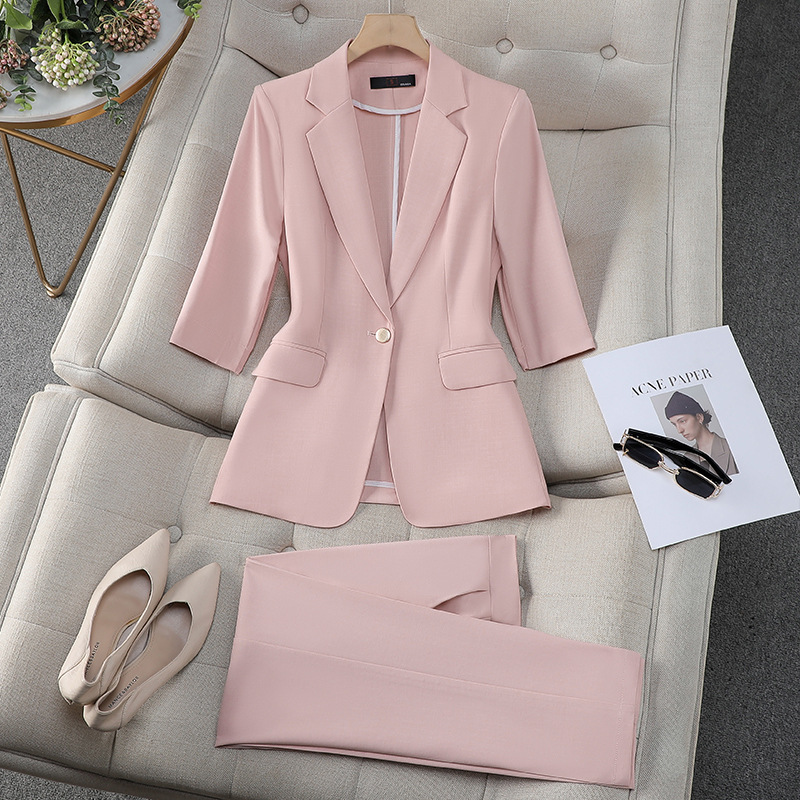 Three-quarter Sleeve Waist Trimming Casual Stylish Thin Suit
