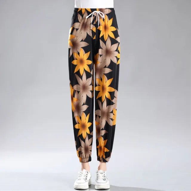 Elastic Plus Size Summer Anti Mosquito Pants Sunflower 4Xl - Shop at LoveMi