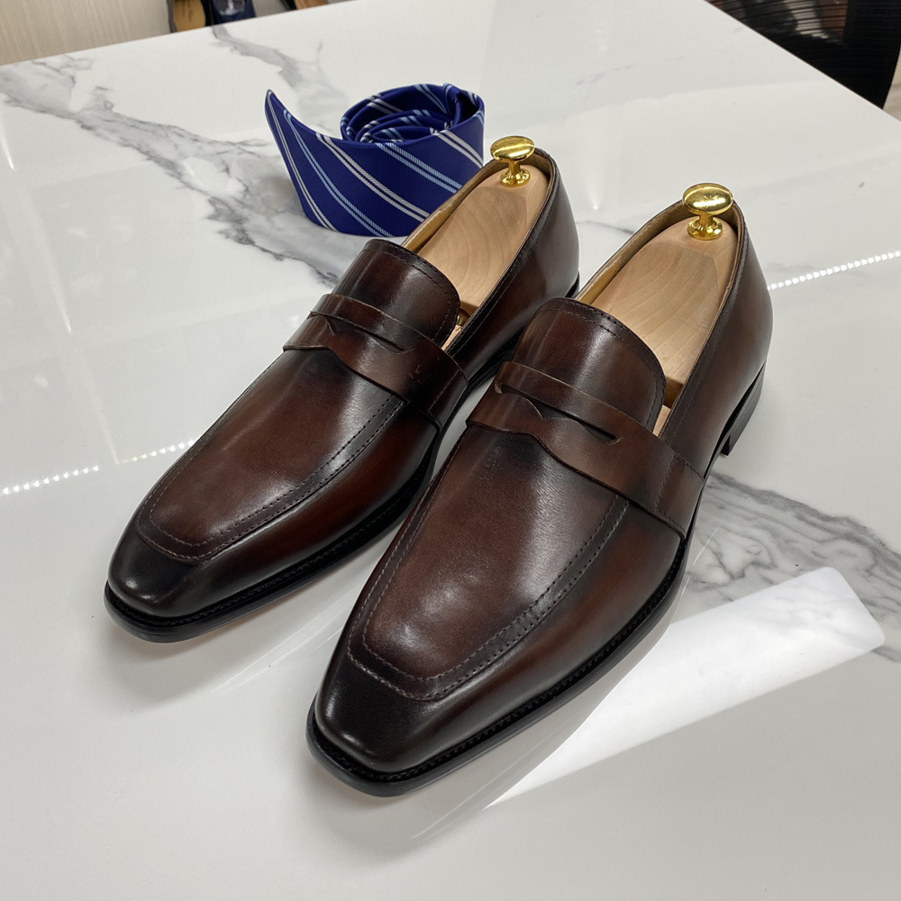 Title 4, Classic Italian Style Loafers Leather Business ...