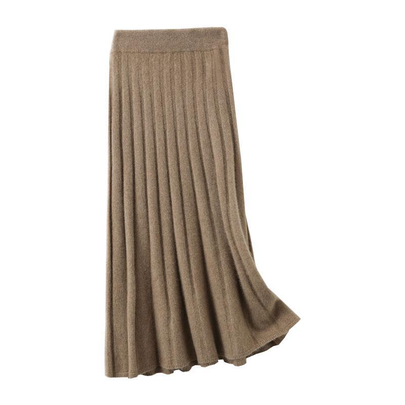Women's Mid-length Pure Wool Thickened Skirt