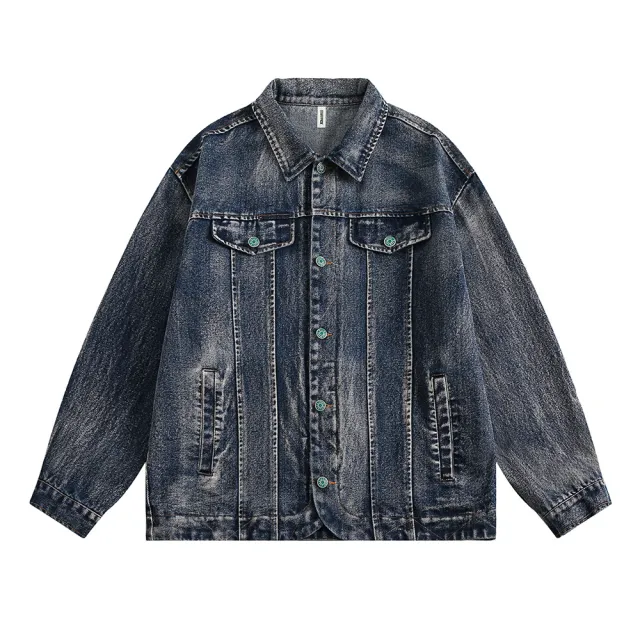 Denim Jacket Men's And Women's Spring And Autumn Punk Distressed Blue - Shop at LoveMi
