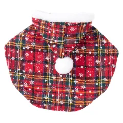 Cat Christmas Cape Hat Plush Shawl - Plaid Christmas Cloak - View 1