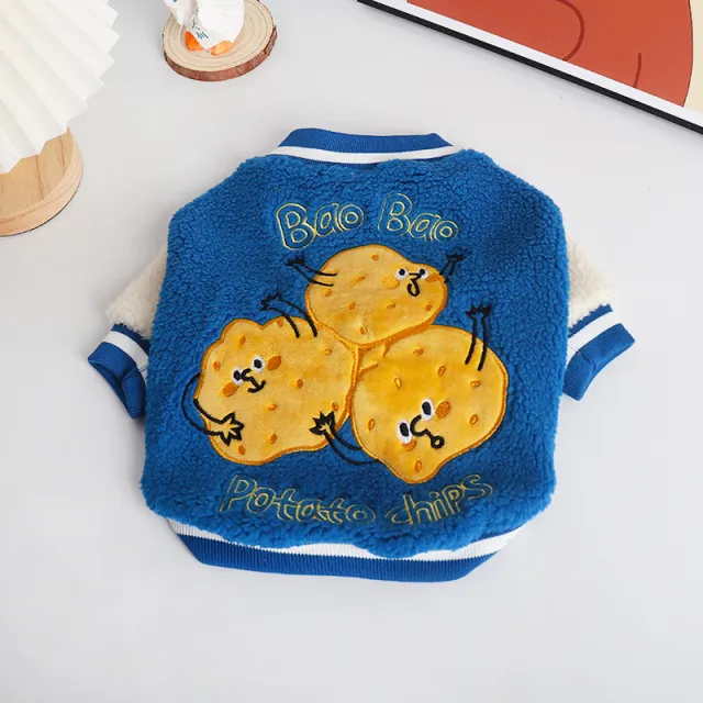 Dog Clothes Fleece lined Thickened Warm Coat Blue - Shop at LoveMi
