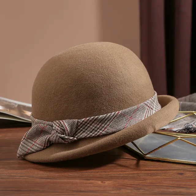 Elegant Retro Bucket Hat All matching Woolen Gift Camel - Shop at LoveMi