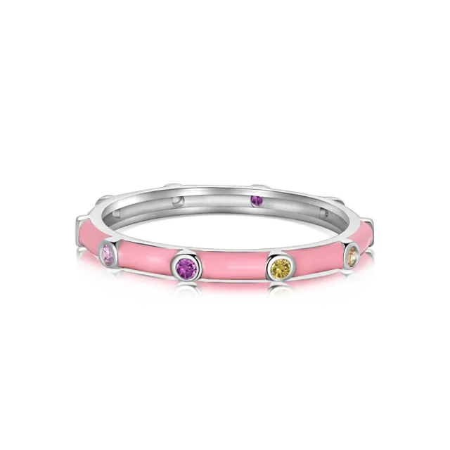 S925 Sterling Silver Ring For Women Epoxy White Gold Powder - Shop at LoveMi